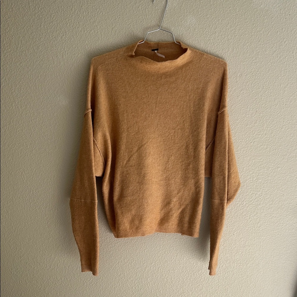 Free People Warm Tan Turtleneck Sweater